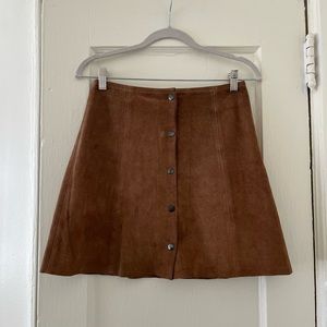 Topshop Suede Button Up Skirt